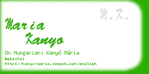 maria kanyo business card