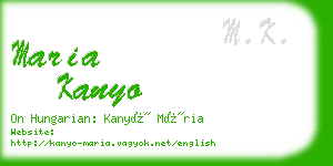maria kanyo business card
